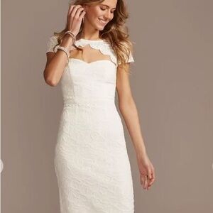 New David’s Bridal Dress - Cap Sleeve Lace Dress Size 8 Style number SDWG0810